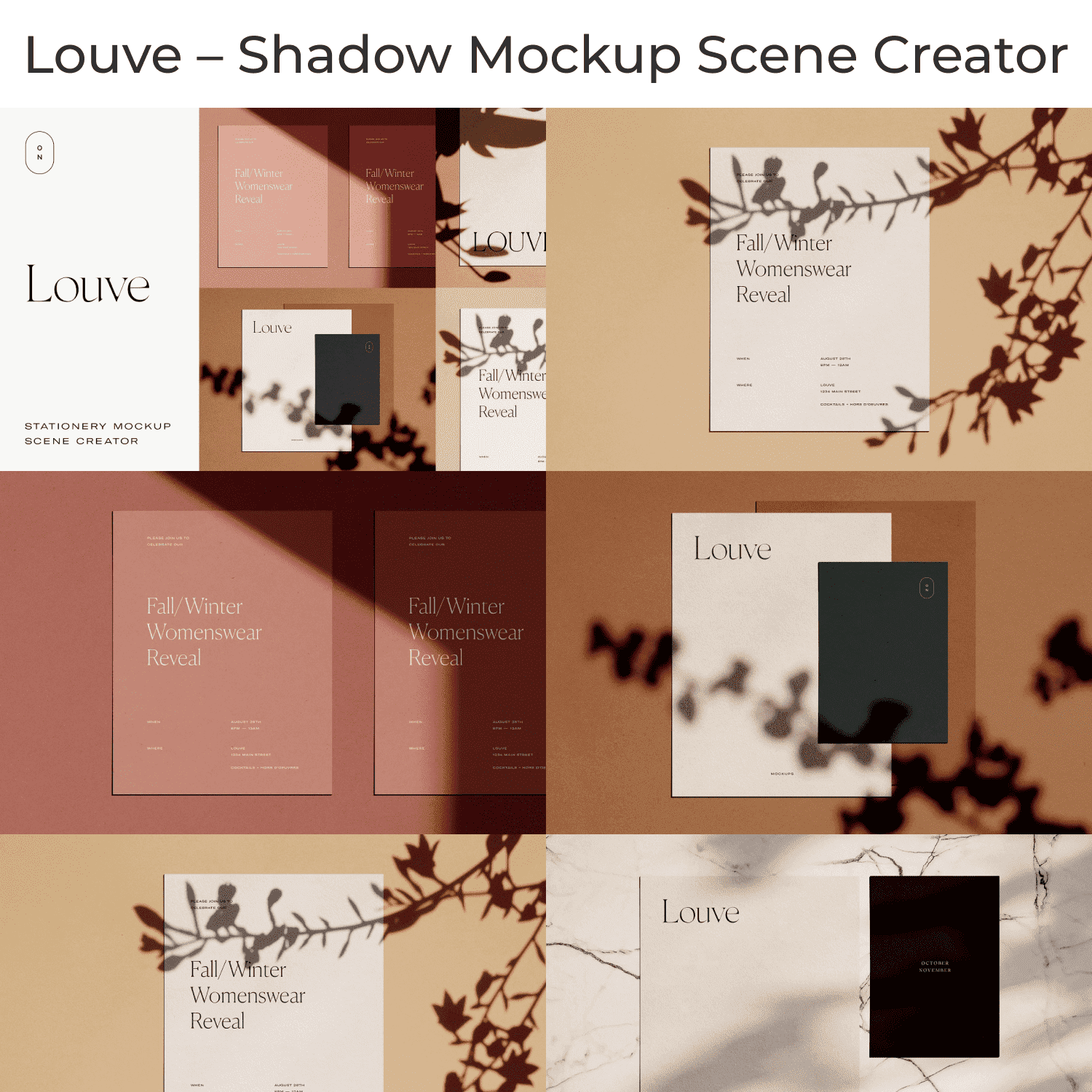 Louve - Shadow Mockup Scene Creator - "Stationery Mockup Scene Creator".