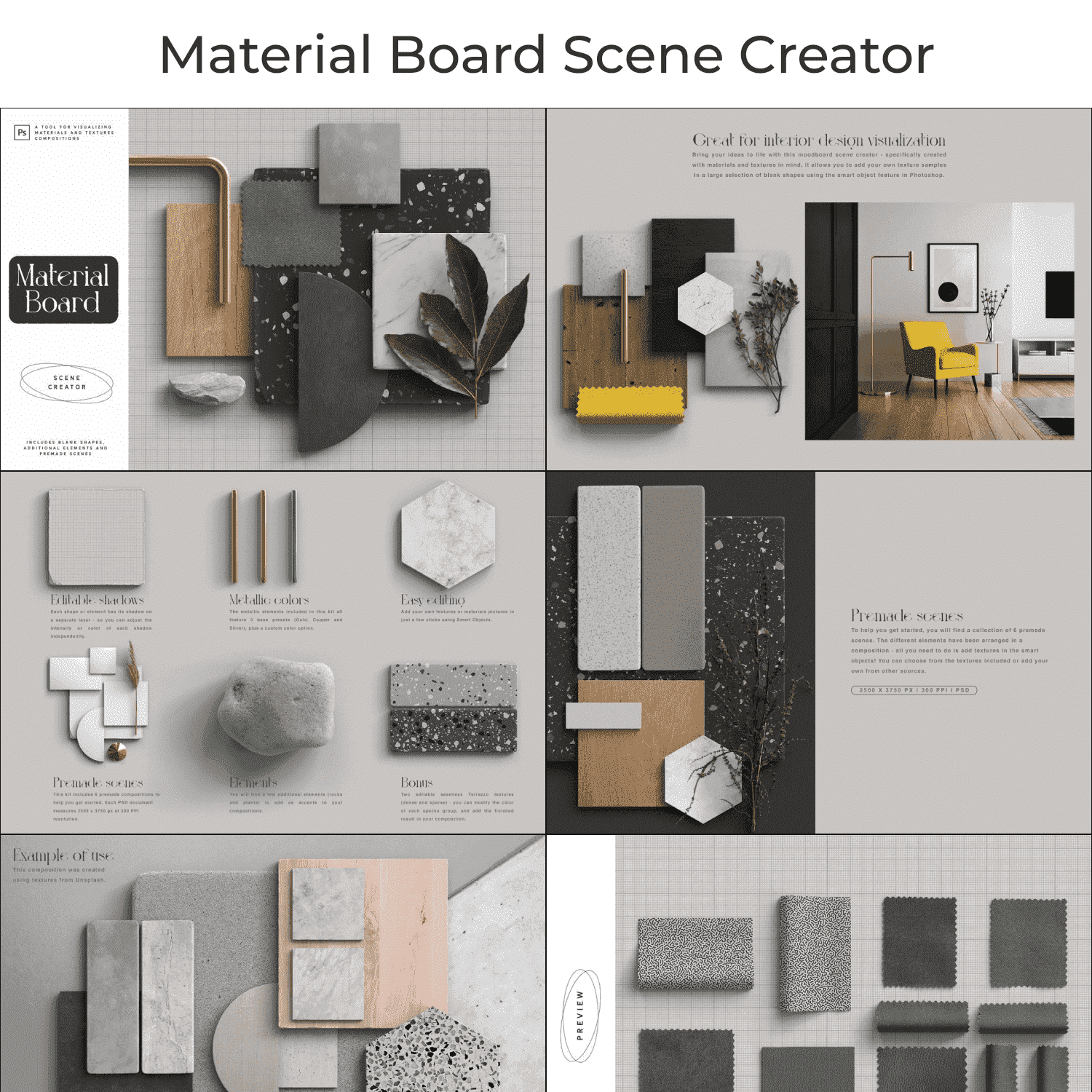 Material Board Scene Creator Preview.