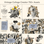 Vintage Collage Creator 750+ Assets - "Drag & Drop Assets Into Your Canvas".