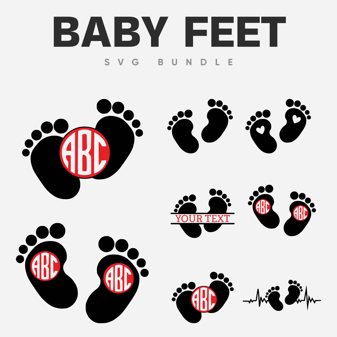 SVG bundle baby feet.