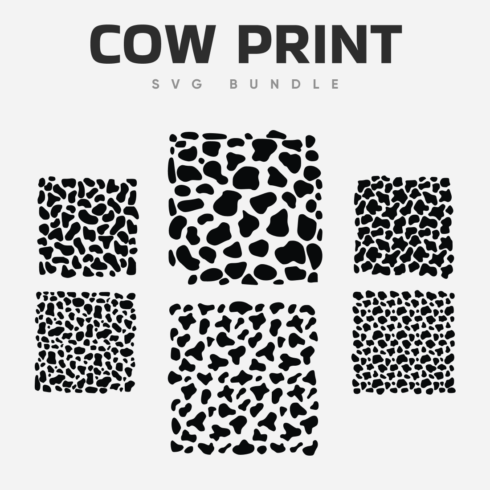 Set of four black and white animal print squares.