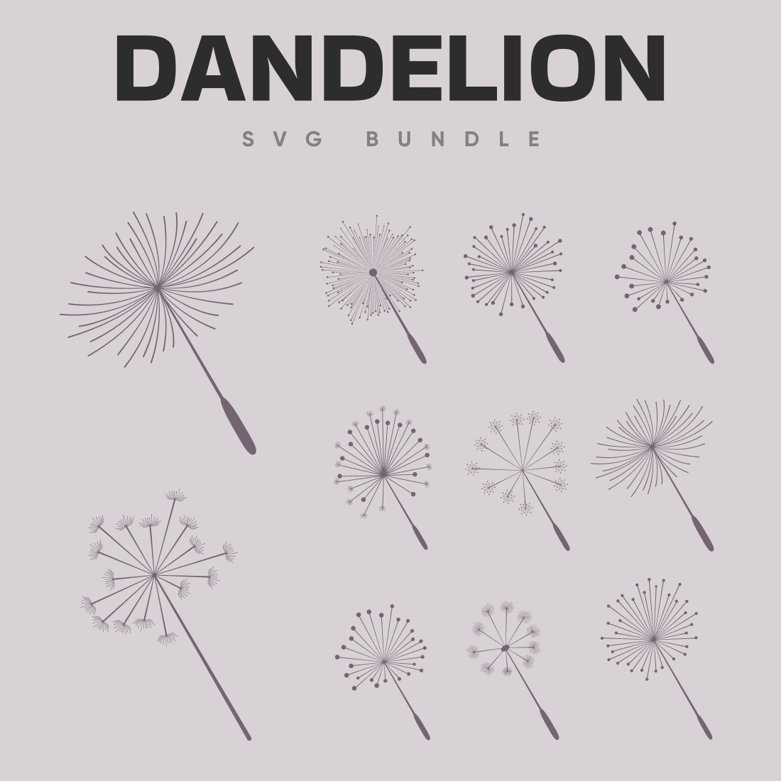 Image dandelion svg bundle.