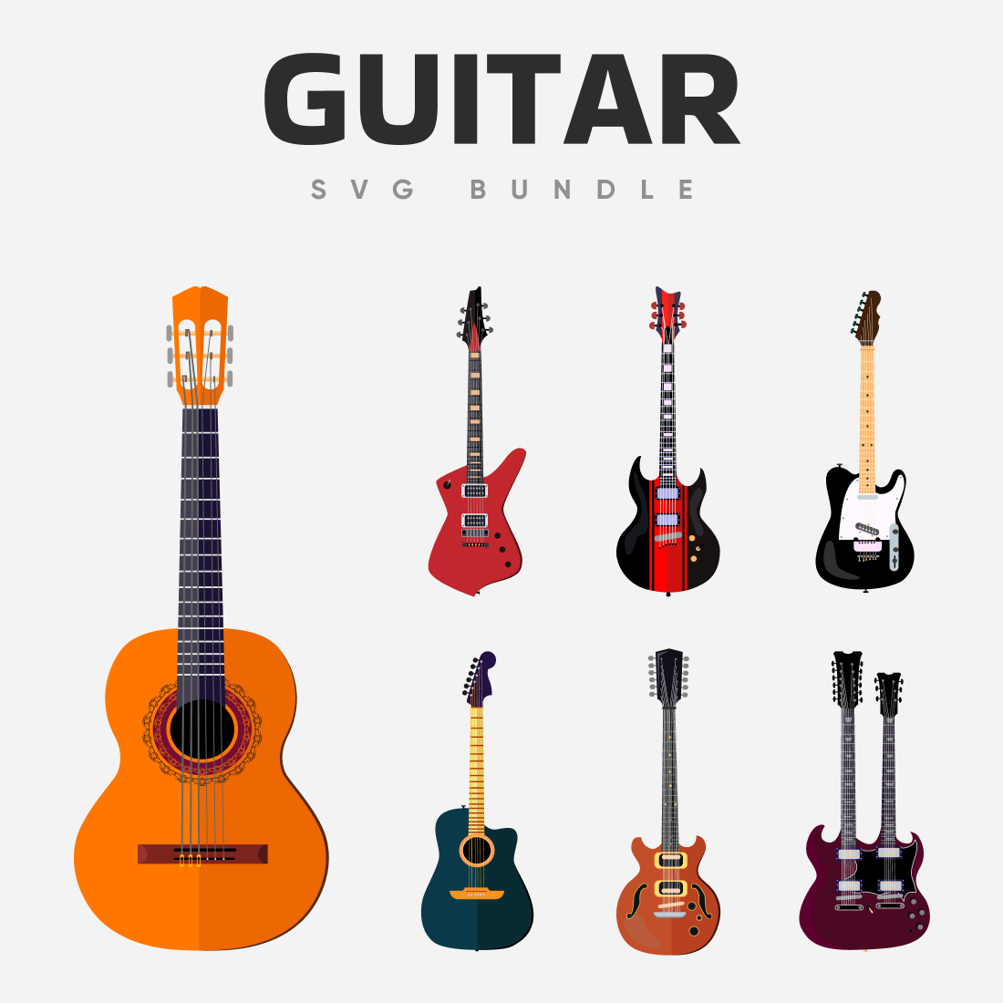Guitar SVG bundle.
