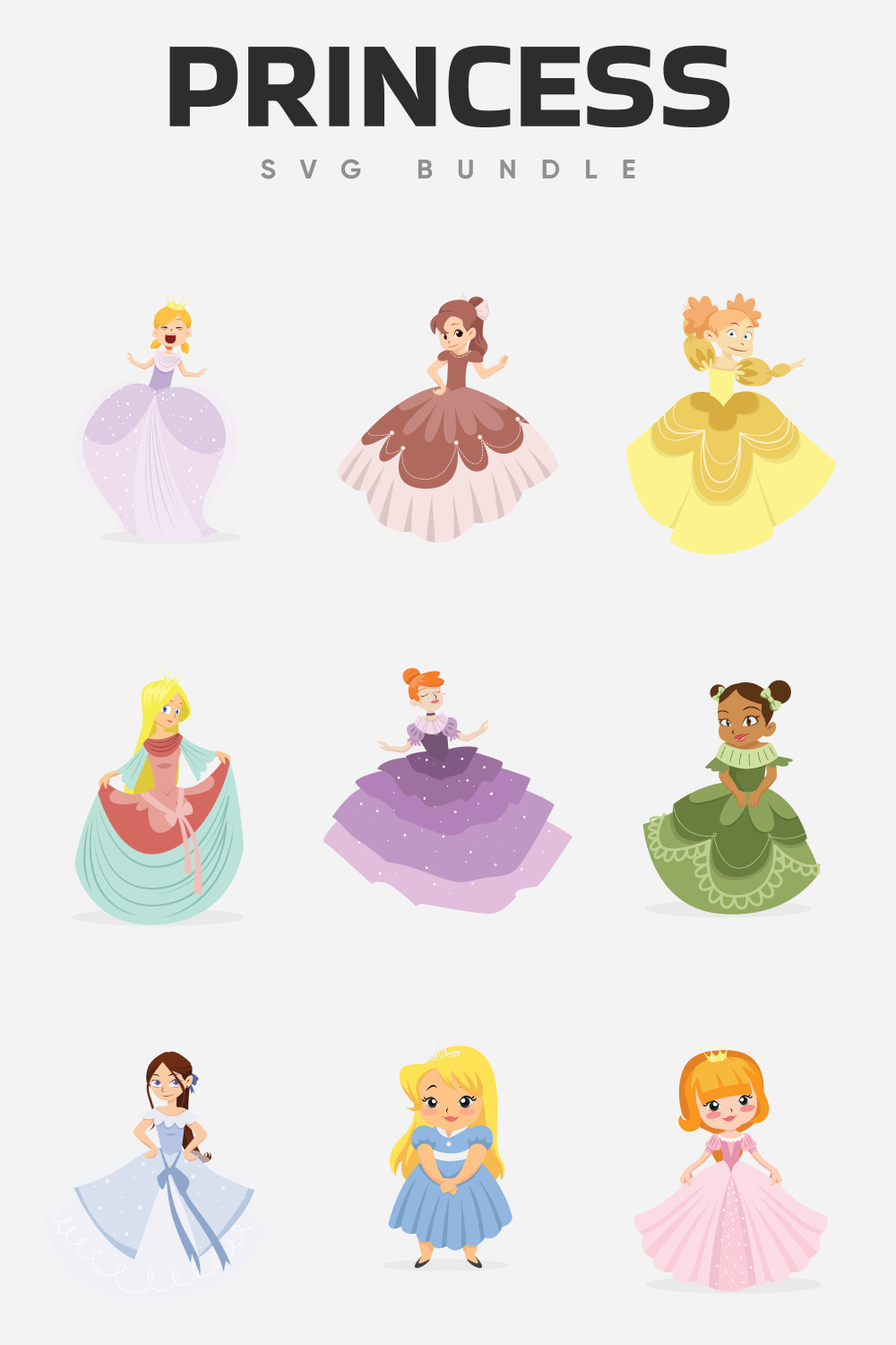 Many princess svg bundle.