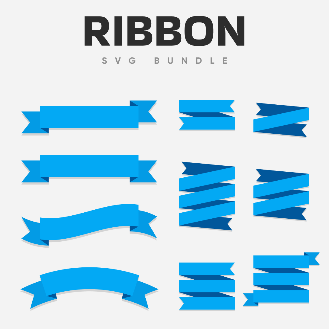 Three Various Types of Ribbon SVG Bundle.
