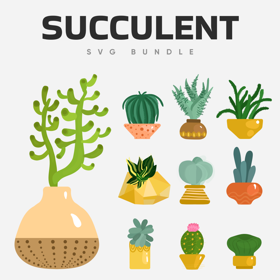 Succulent svg bundle.