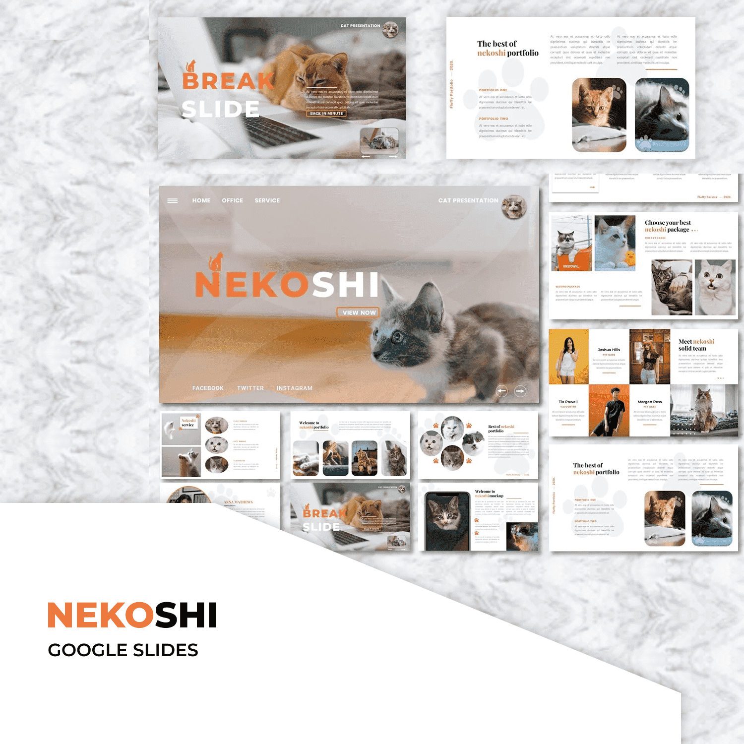 Nekoshi Google Slides Template Preview.