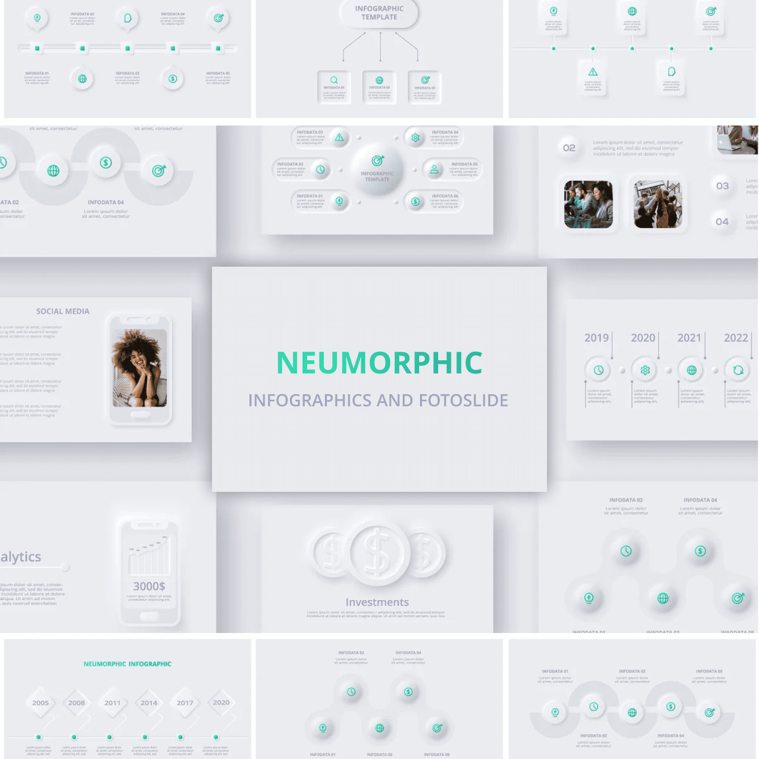 Neumorphic - Infographics And Fotoslide - Preview.