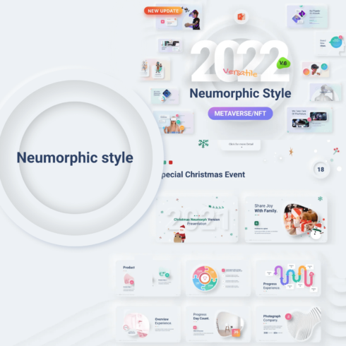 Neumorphic Style Powerpoint Preview.
