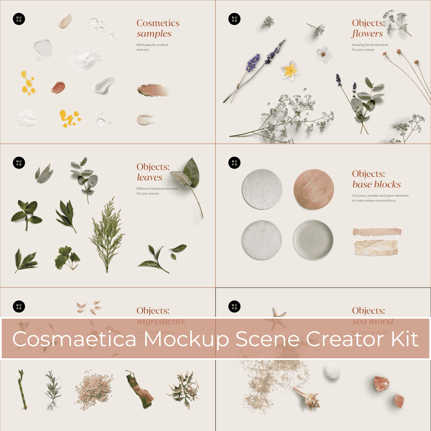 Cosmaetica Mockup Scene Creator Kit - "Amazing Florist Elements For Your Scenes".