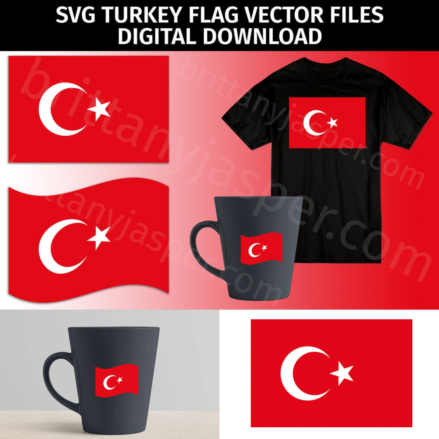 Turkey flag SVG.
