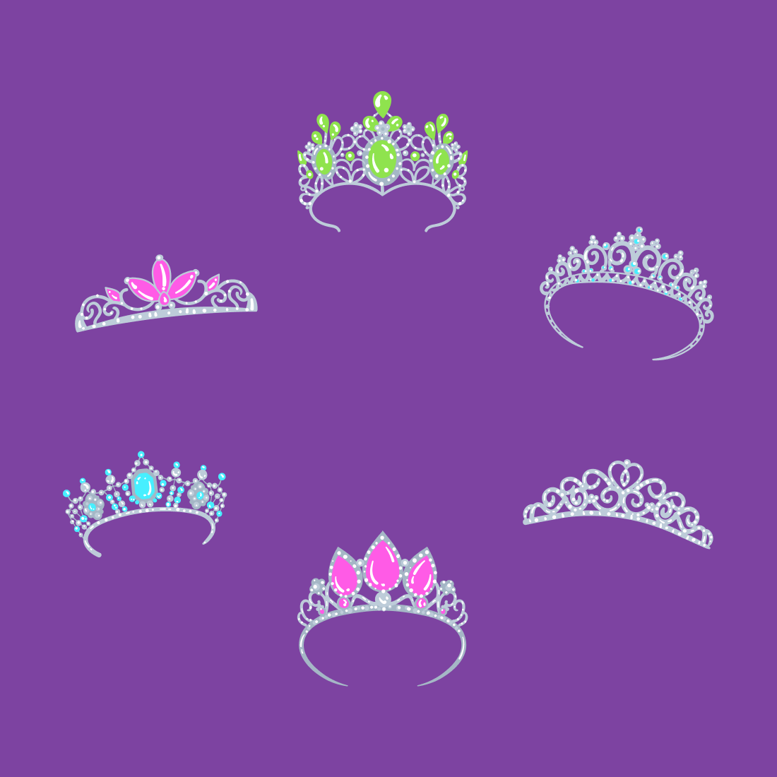 Princess crown svg bundle.