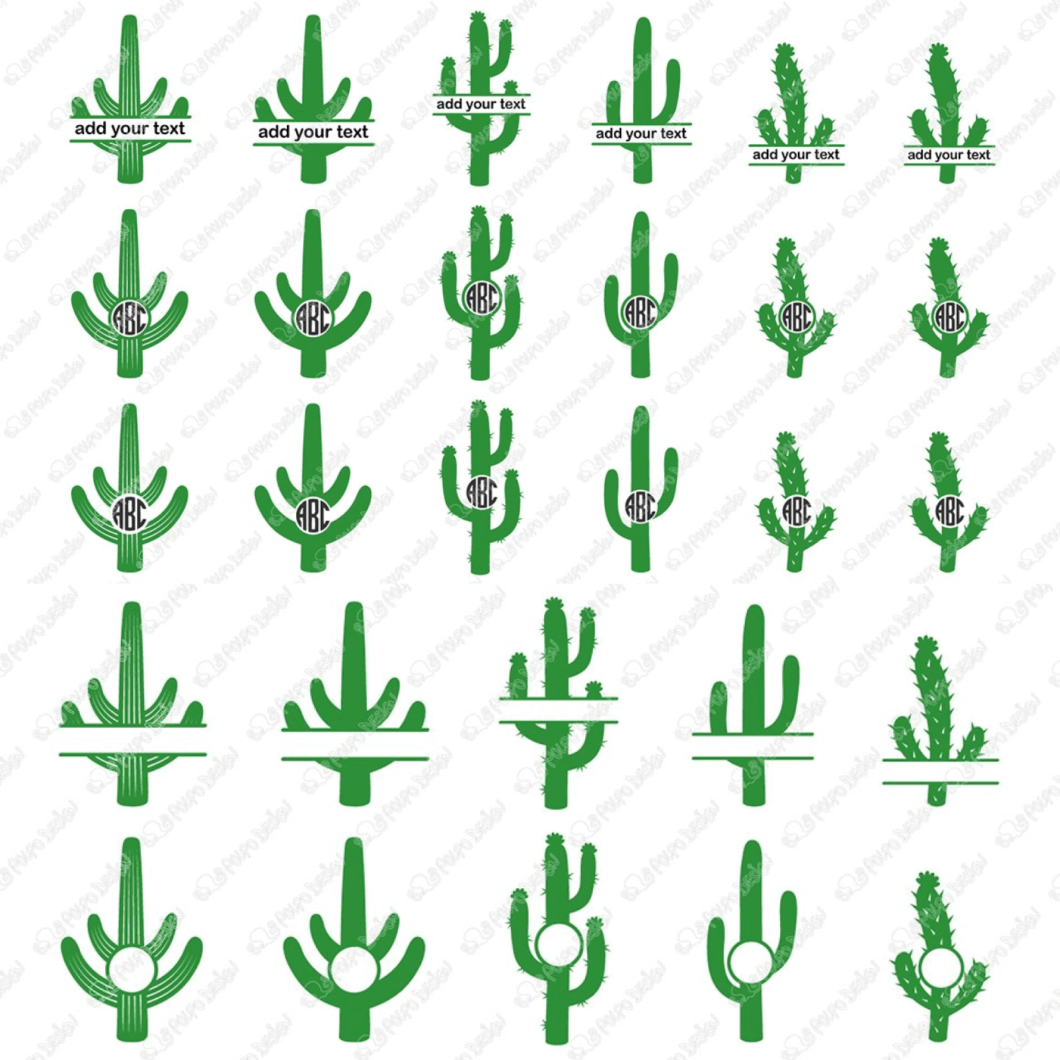 Many Cactuses with Your Text.