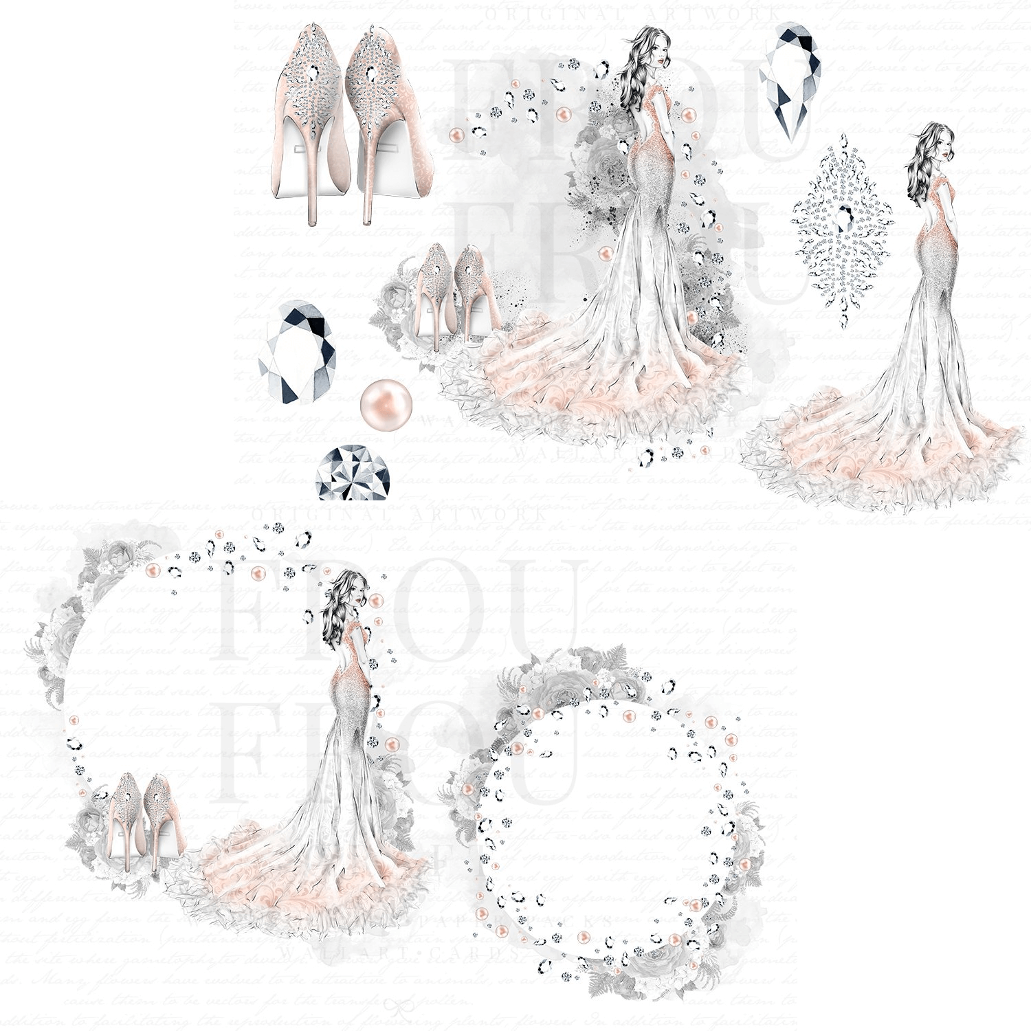 Fashion wedding clip art.