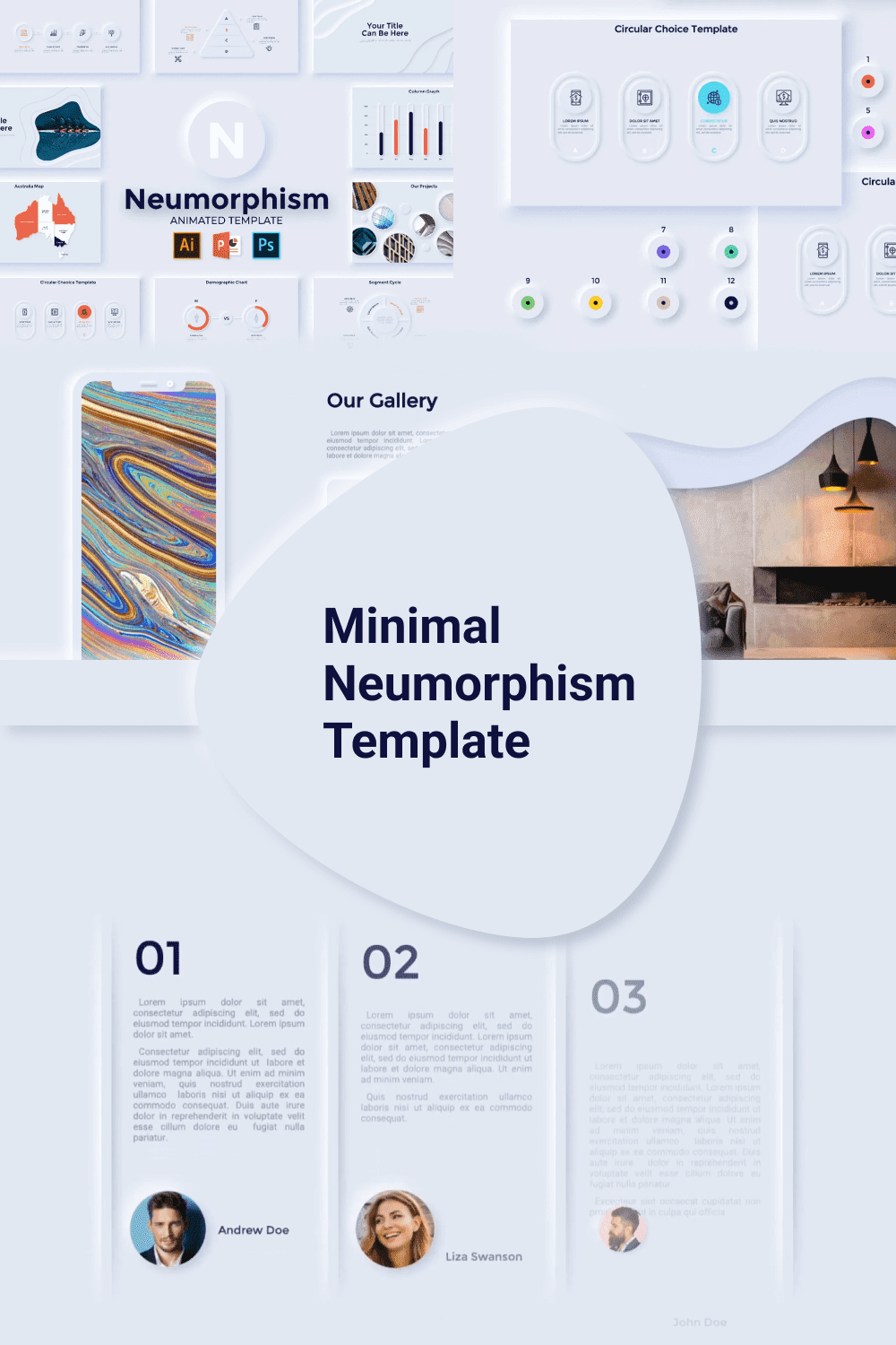Minimal Neumorphism Template - Animated Template.
