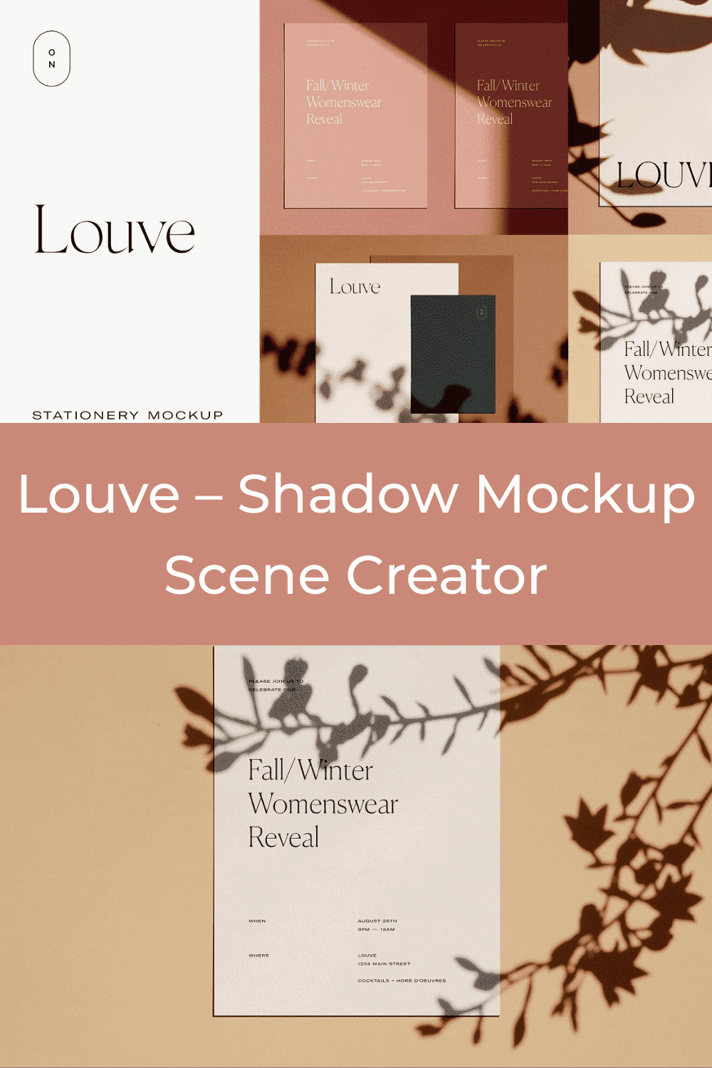 Louve - Shadow Mockup Scene Creator - "Stationery Mockup ".