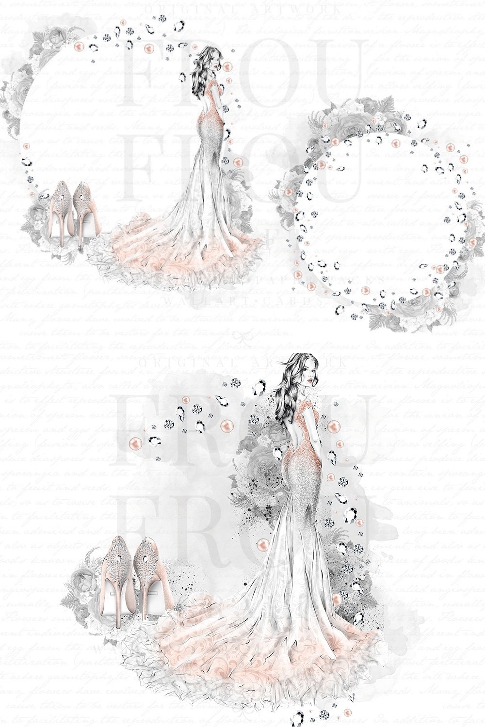 Fashion wedding clip art.