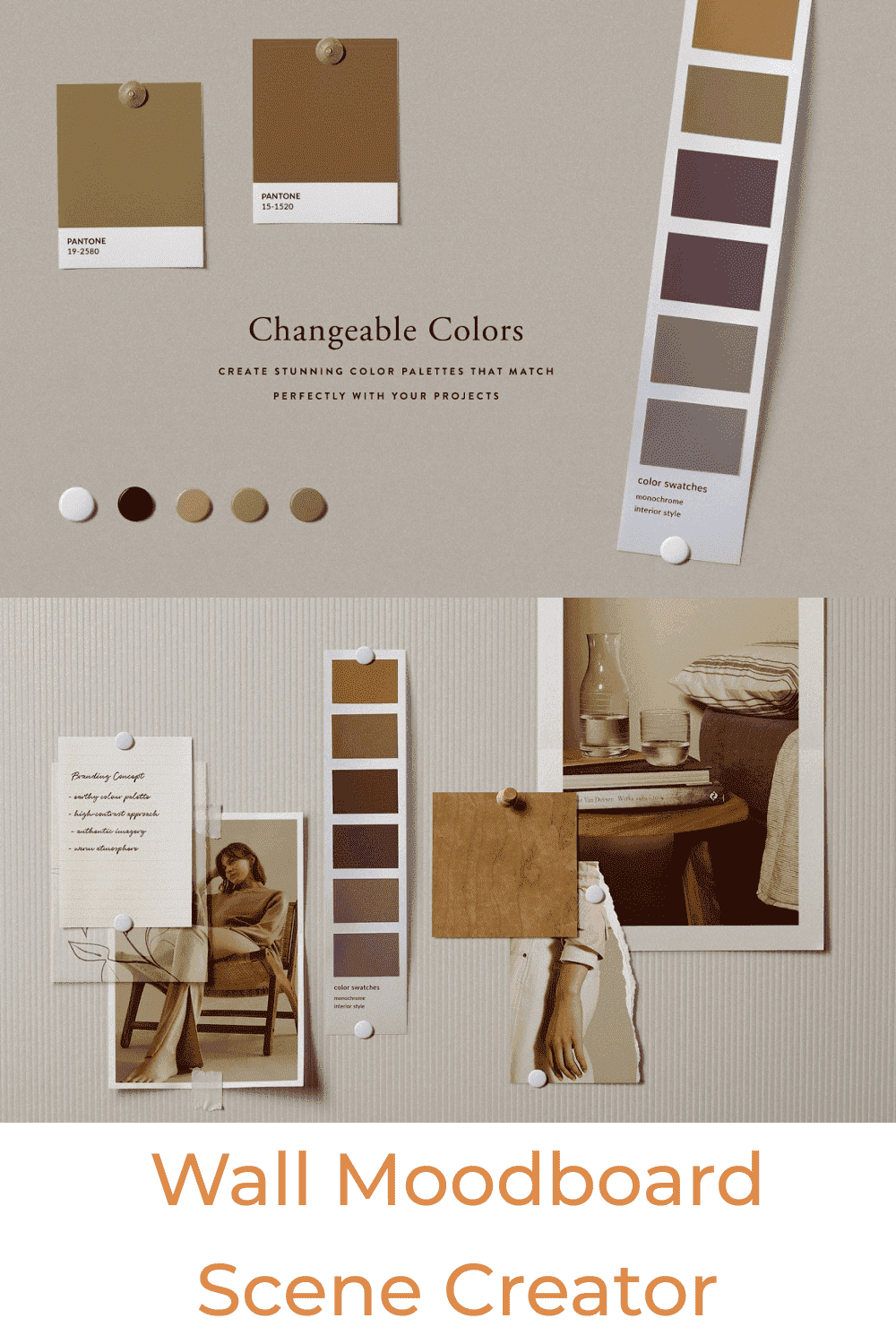 Wall Moodboard Scene Creator - Create Stunning Color Palettes That Match Perfectly With Your Projects.