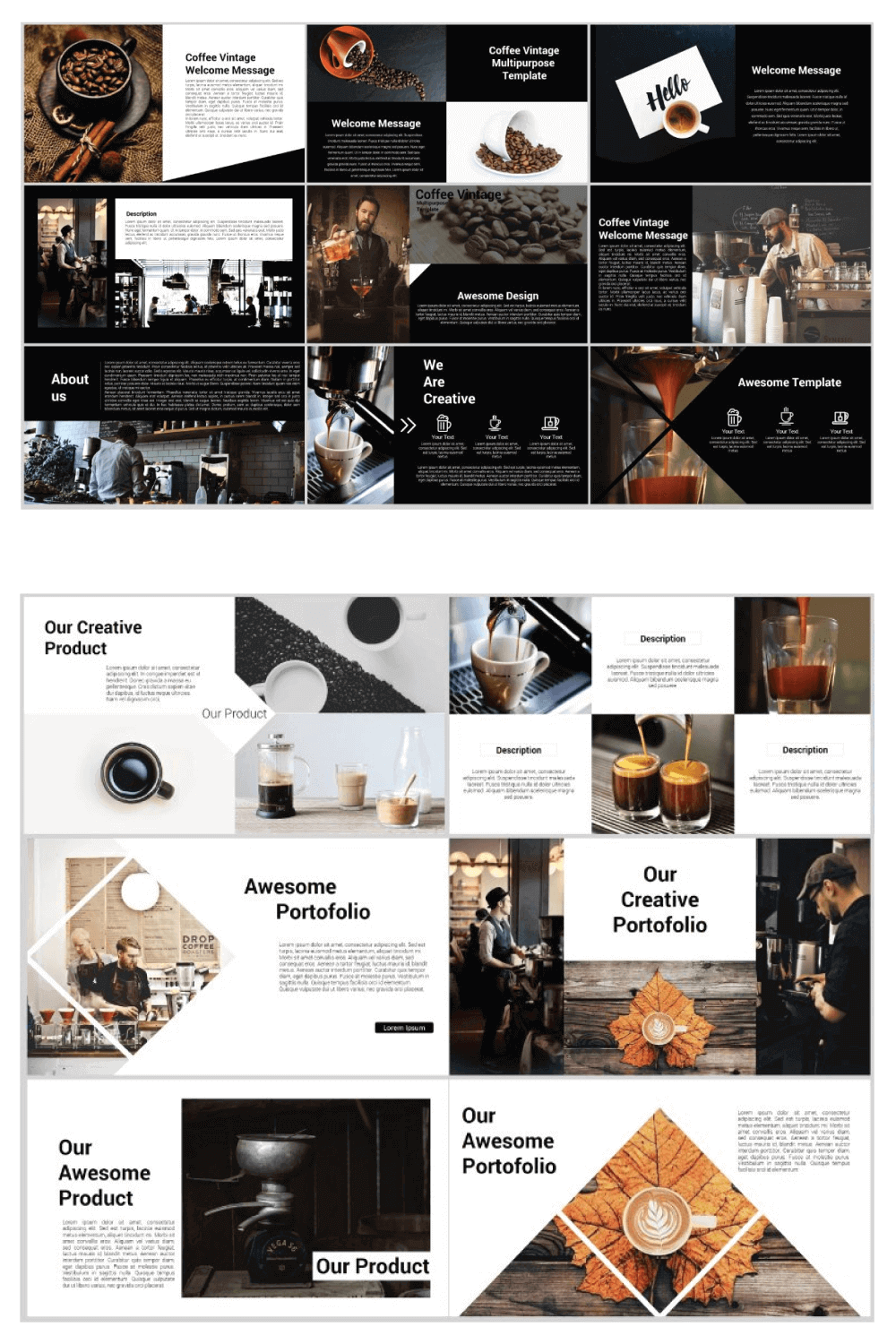 Awesome Product of Coffee Vintage Presentation Template.
