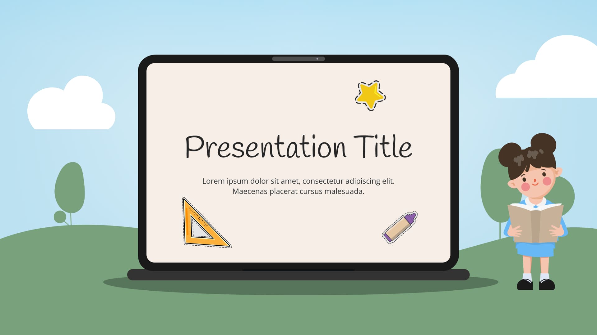 1 Free School Powerpoint Background for Kids.