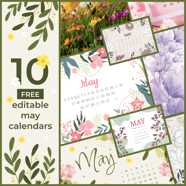 Free Purple Fully Editable May Calendar MasterBundles