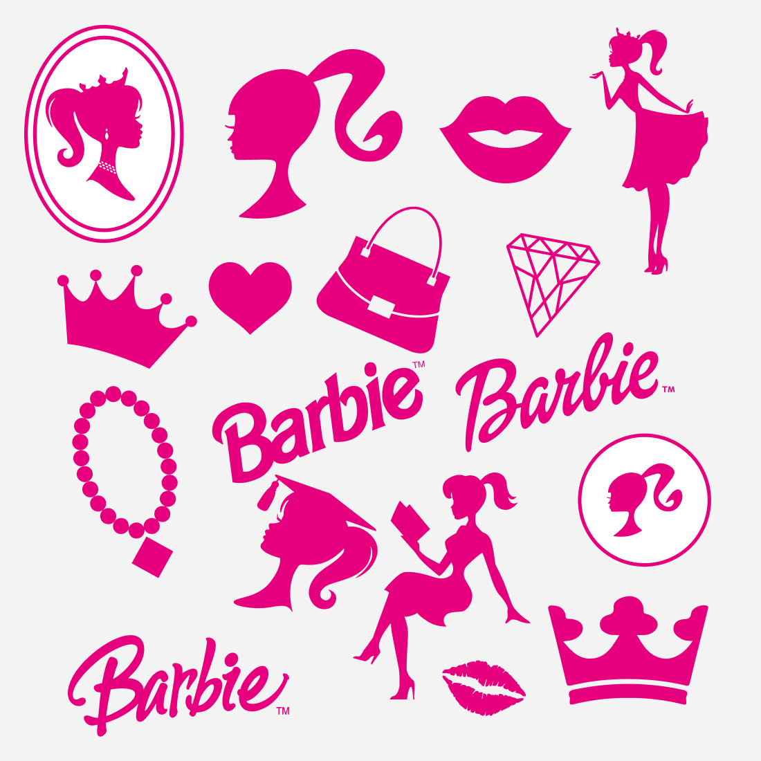 Barbie Head SVG T-Shirt Designs Bundle