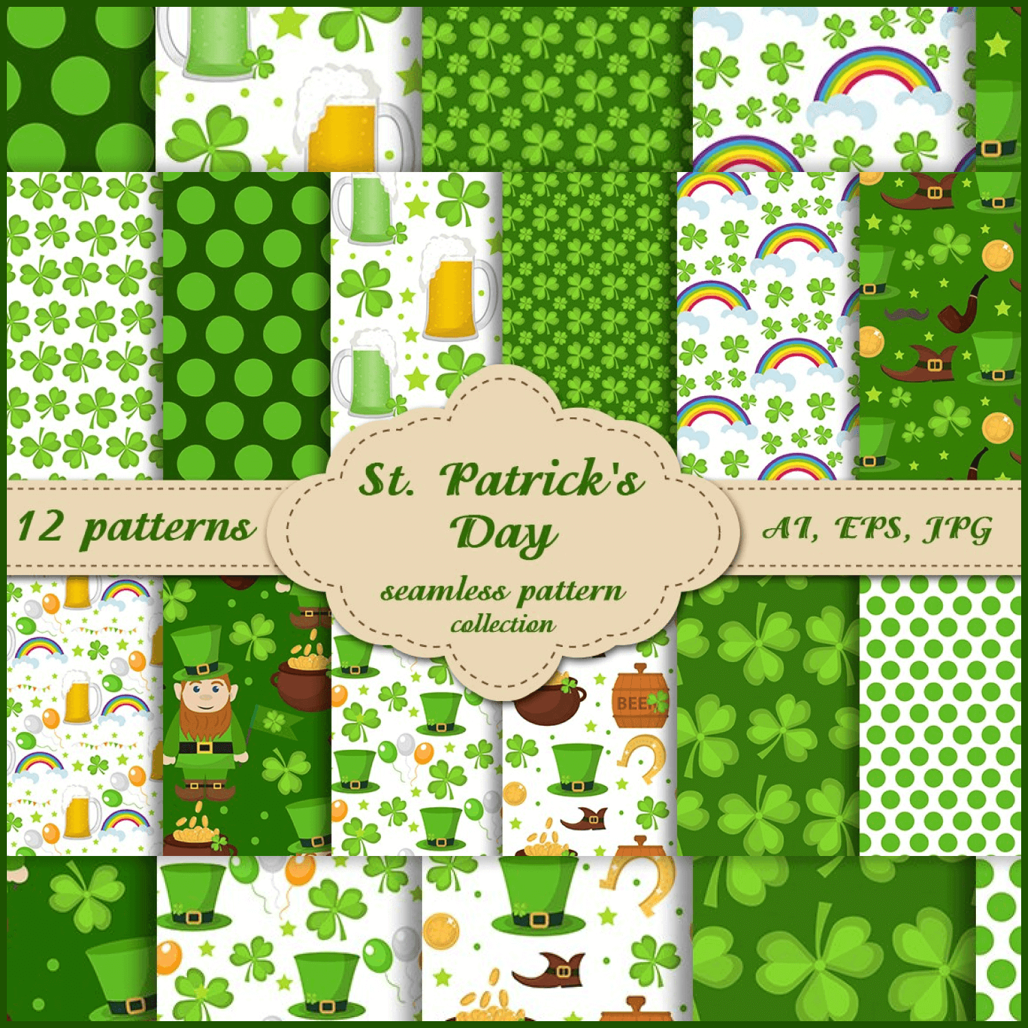 St. Patricks Day Seamless Pattern.