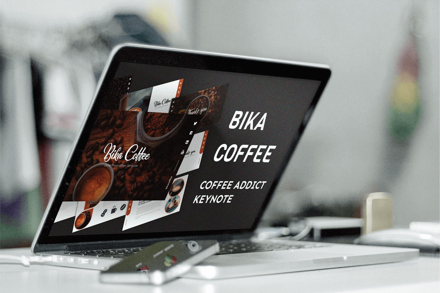 Preview Bika Coffee - Coffee Addict Keynote on Notebook.