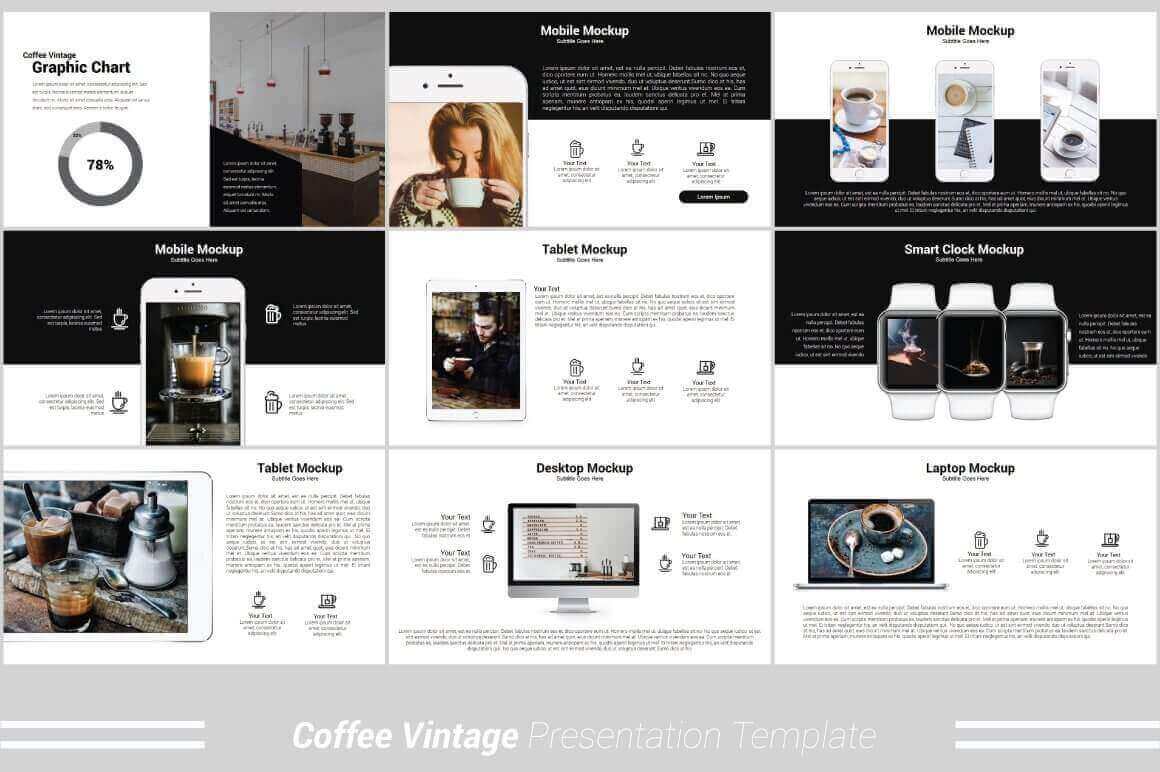 Various Mockup of Coffee Vintage Powerpoint Template.