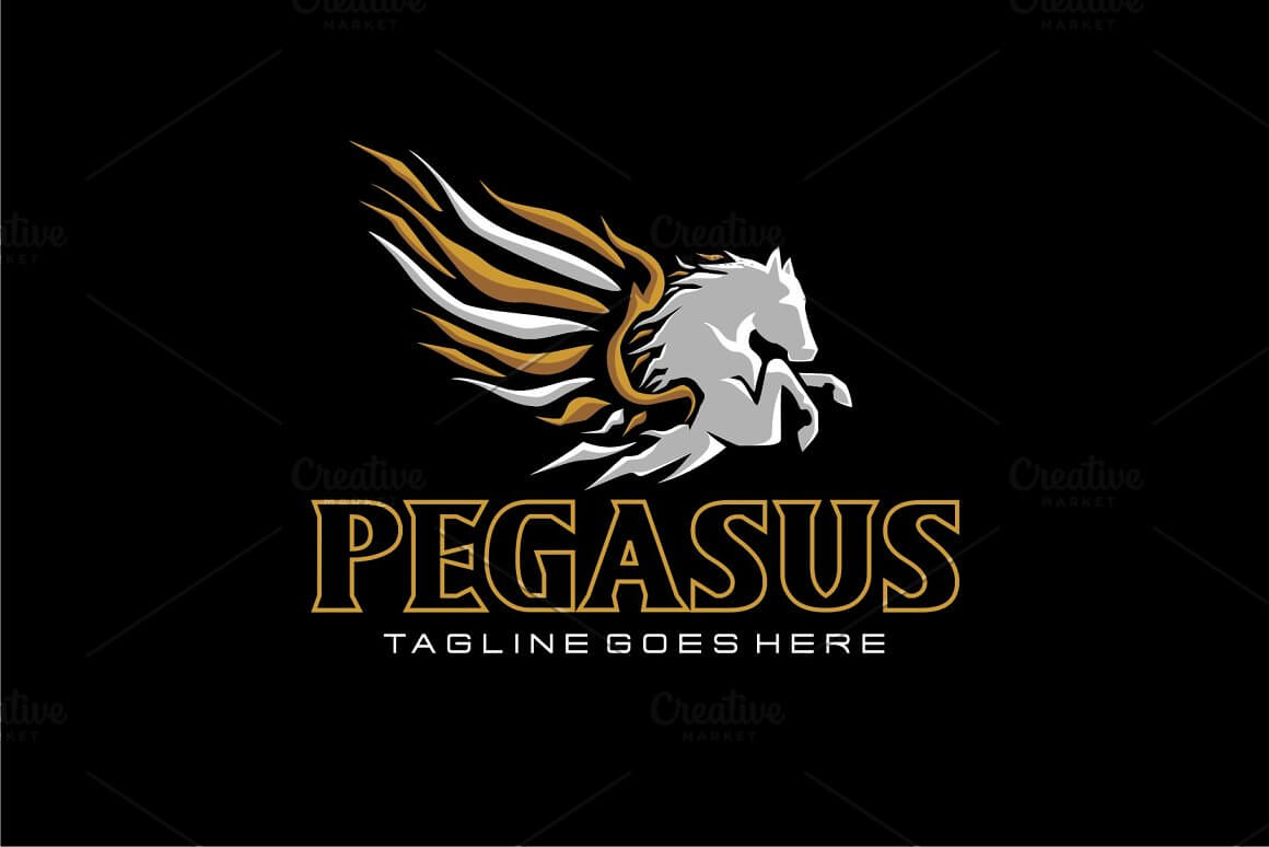 Modern pegasus logo.