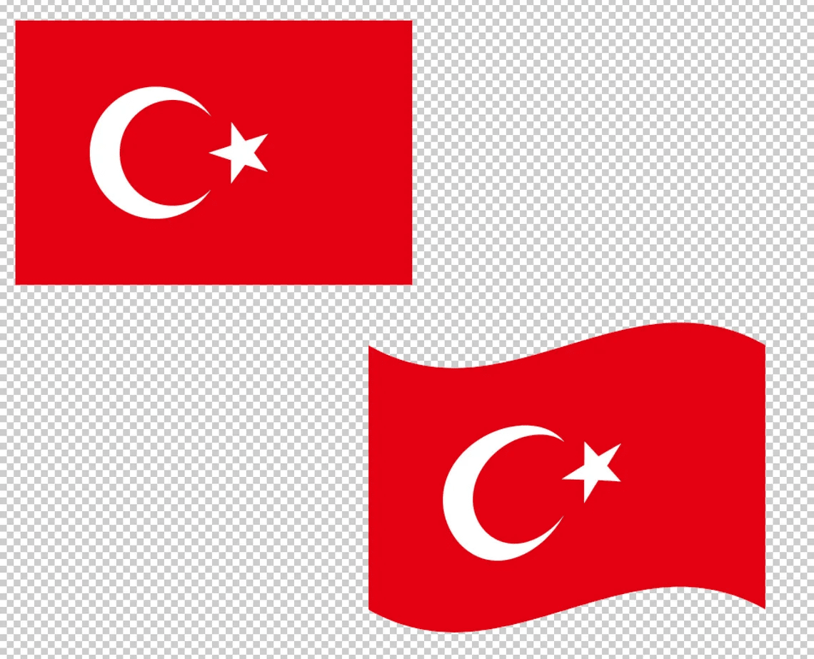 Turkish flag of various shapes.