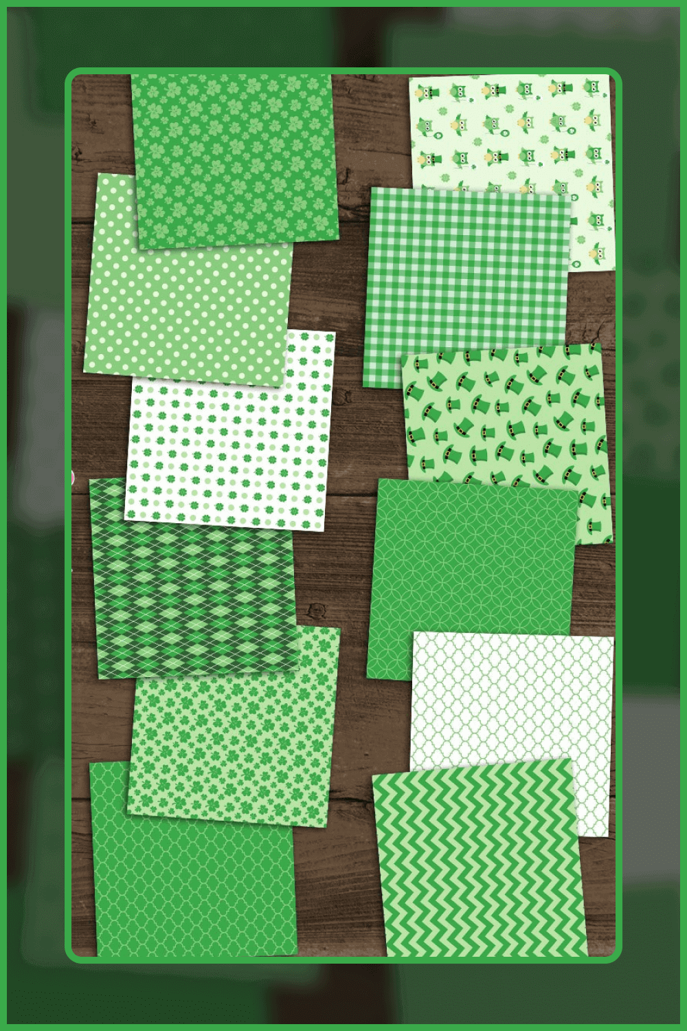 Various Types of Digital Paper for St. Patrick's Day.