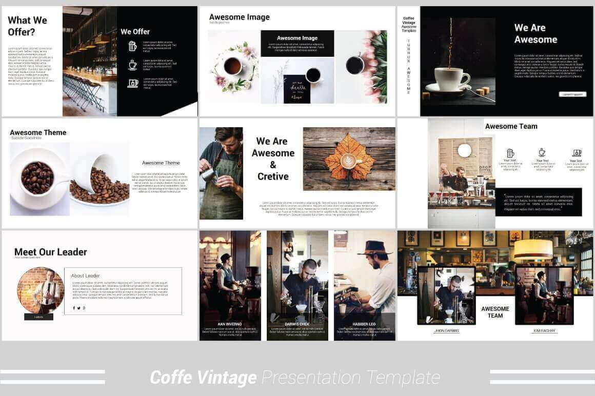 Aweaome Theme of Coffee Vintage Presentation Template.