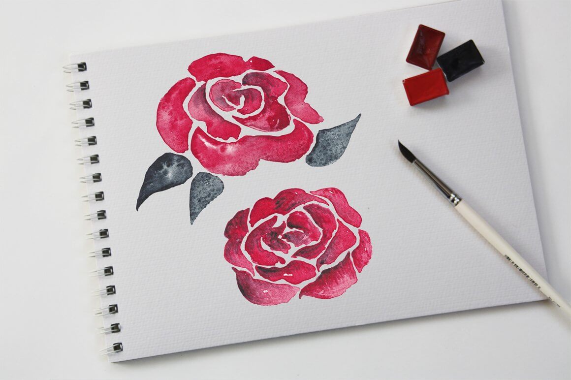 Notebook with two roses.
