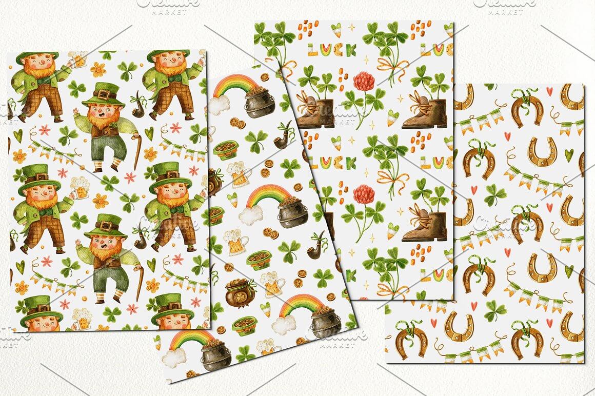 Gnome st. patricks day of pattern preview.