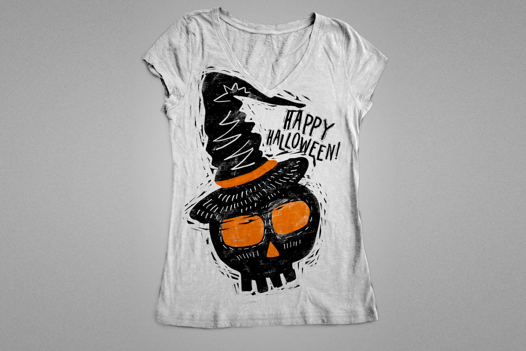 Halloween Linocut Clipart t-shirt.