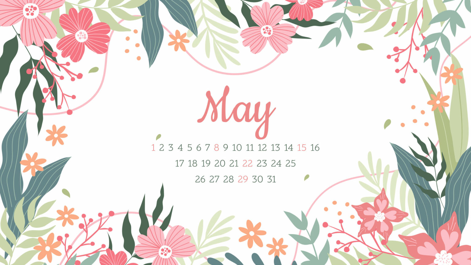 10 Free Editable May Calendars MasterBundles