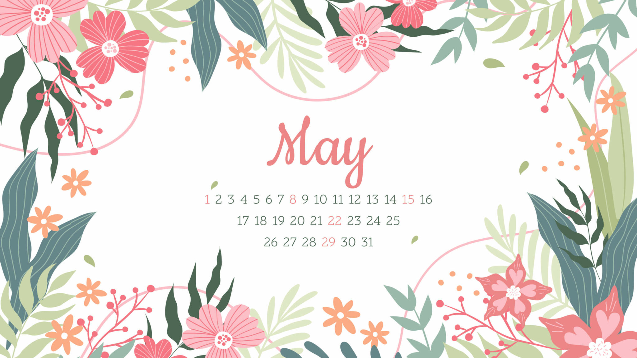 10 Free Editable May Calendars – MasterBundles