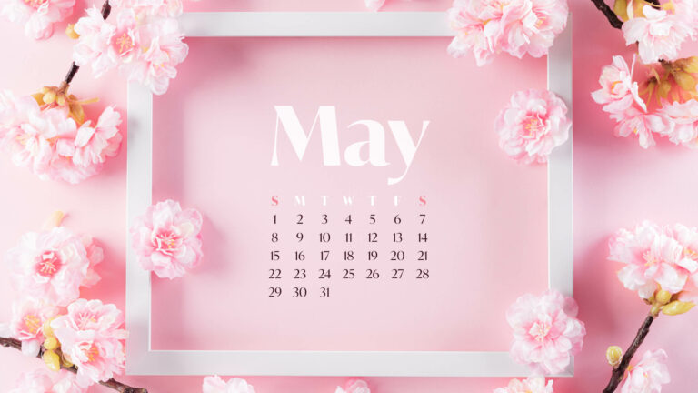 Free Pink Editable May Calendar – MasterBundles