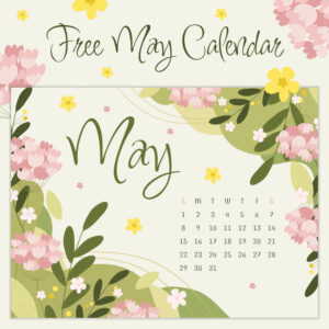 Free Spring Editable May Calendar cover image.