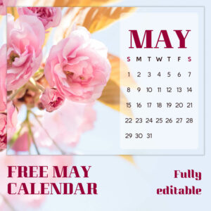 Bright Flowers Free May Calendar cover image.