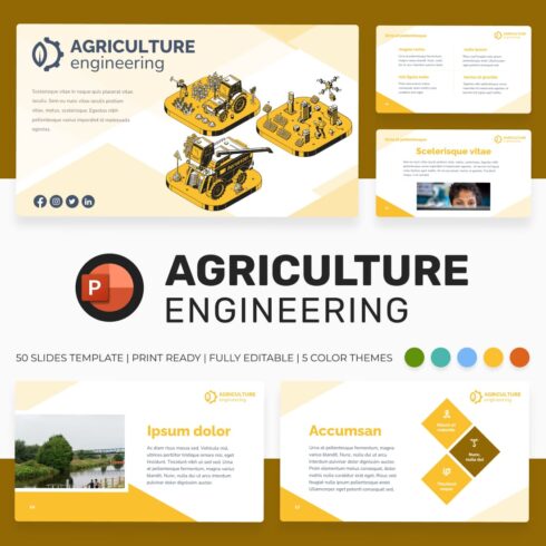 agriculture engineering powerpoint template cover image