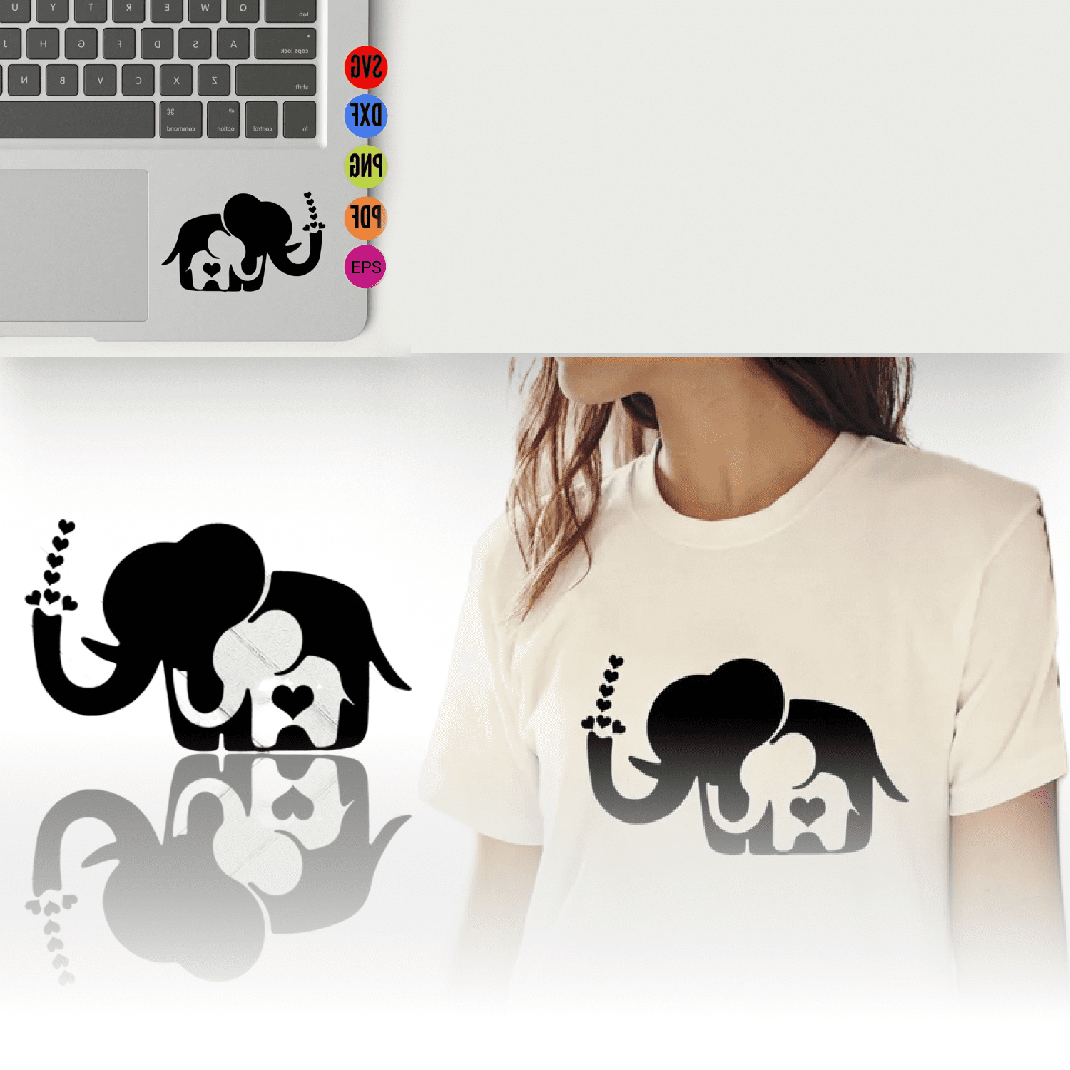 Baby Elephant SVG Cutting File preview.