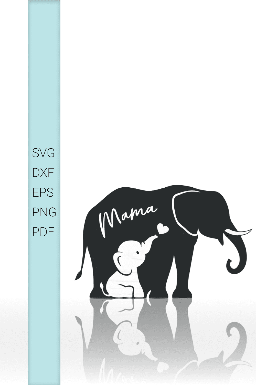 Baby elephant svg Pinterest collage image.