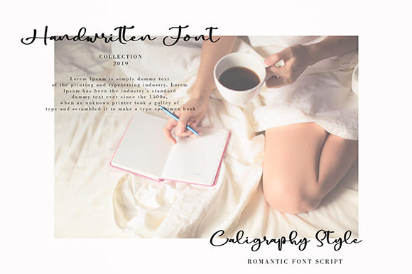 bettra amluga handwritten font, coffee and diary.