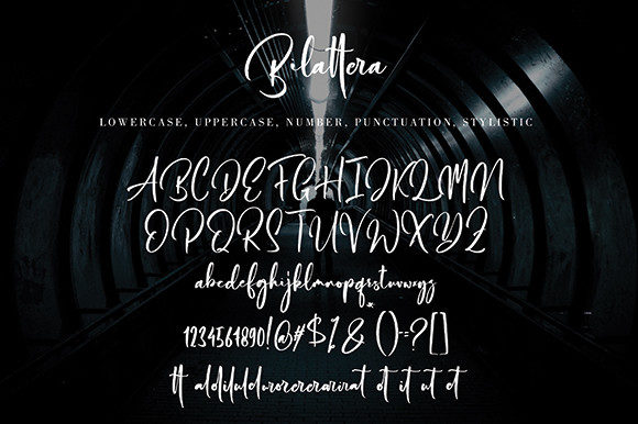 bilattera stylish font, letters, numbers.