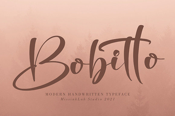 bobitto modern handwritten typeface.