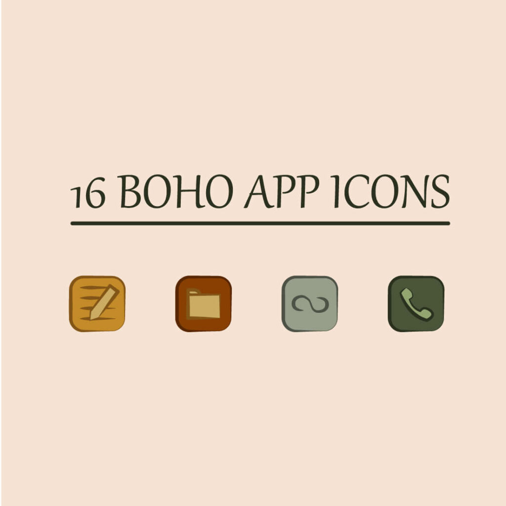 Free Boho App Icons MasterBundles