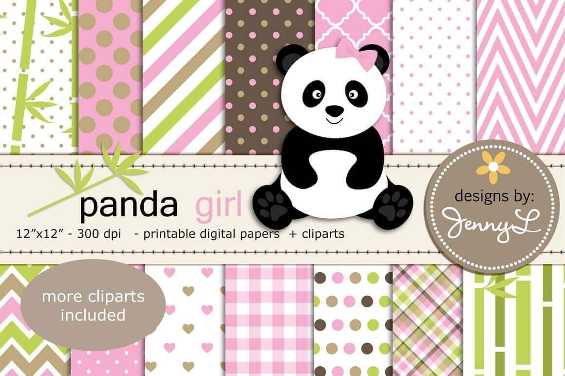 Panda Girl More Cliparts Included.