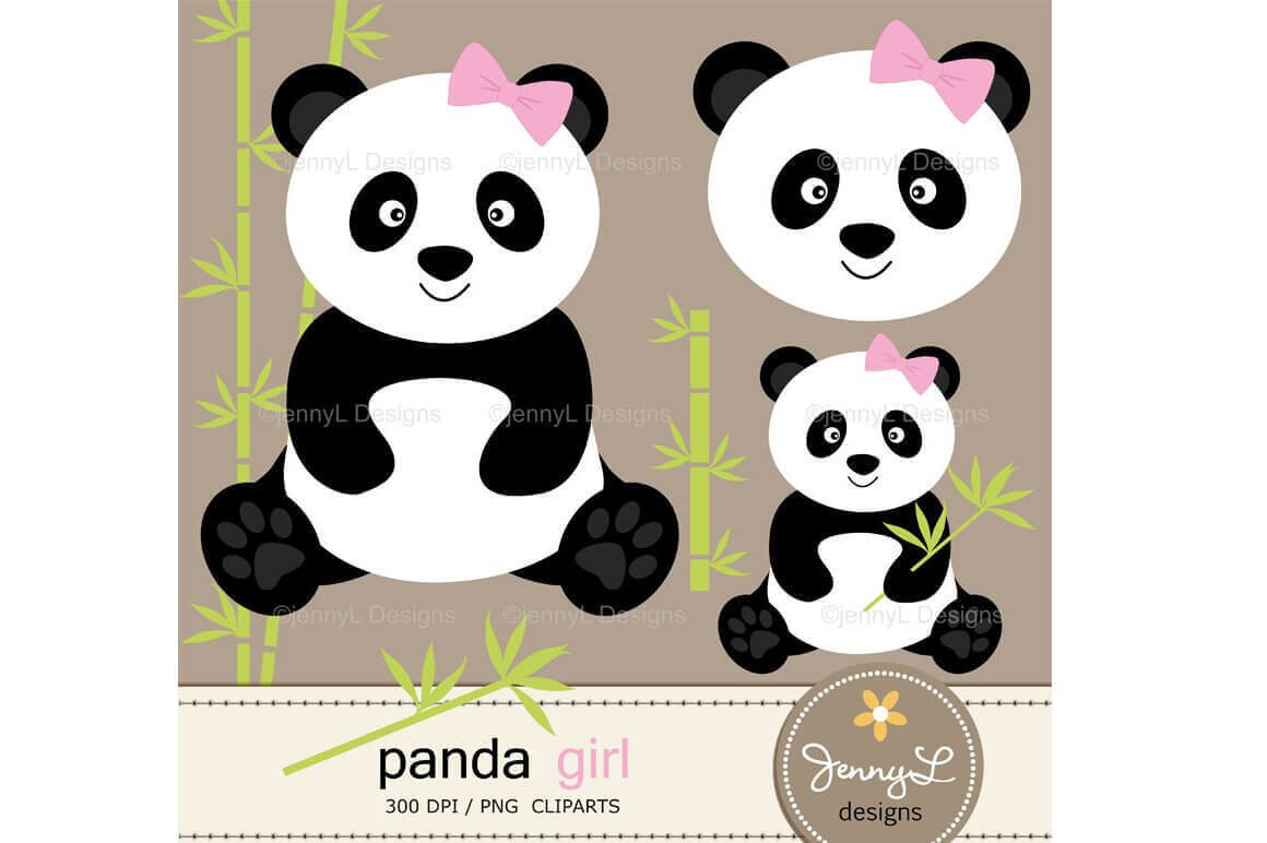 Panda Girl Cliparts.